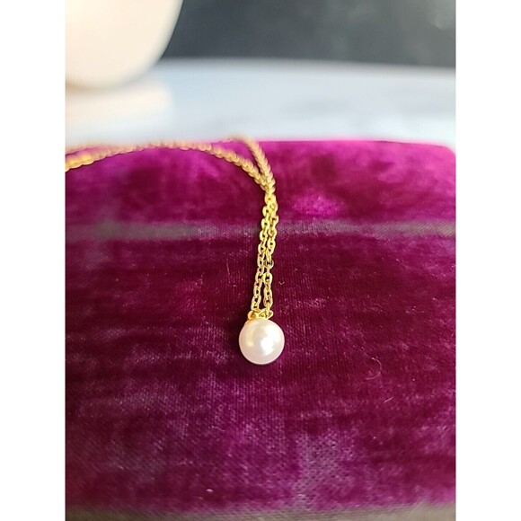 Faux Pearl Pendant Necklace Vintage - Picture 4 of 10